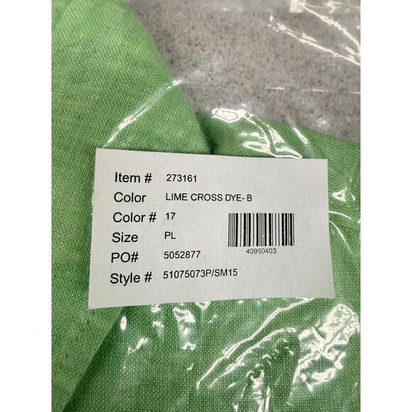 Talbots Lime Green Linen Shirt PL (Petite Large) NWT - Picture 4 of 5